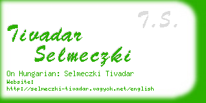 tivadar selmeczki business card